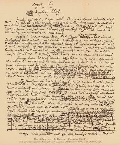 Manuscript of A Christmas Carol by Charles Dickens by Charles John Huffam Dickens