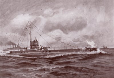 A Submarine on the Surface by Charles John de (after) Lacy