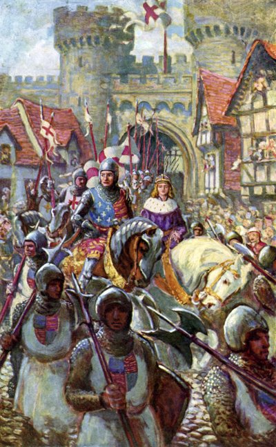 Edward V rides into London with Duke Richard by Charles John de (after) Lacy
