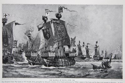 The Battle of Sluys, 24th June 1340, illustration from 