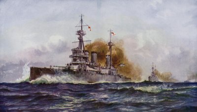 A famous battle cruiser- HMS Invincible by Charles John de after Lacy