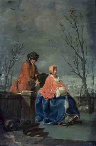 Winter (pre-restoration) by Charles Joseph Flipart