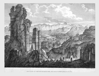 Junction of the Rhone and Saone, Roman Ruins Near Lyons by Charles Joseph Hullmandel