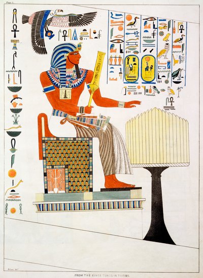 Mural from the Tombs of the Kings of Thebes, Discovered by G Belzoni by Charles Joseph Hullmandel