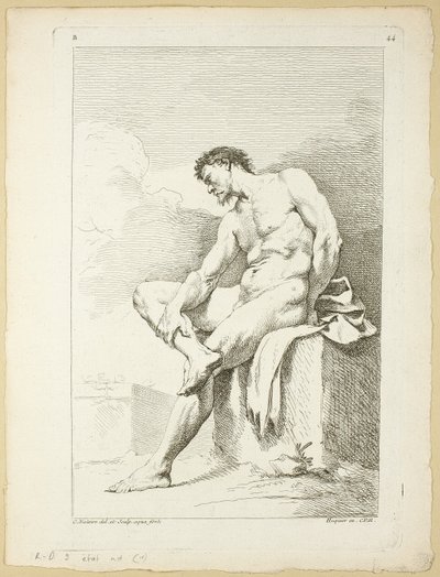 Figure, from Second Book of Academy Figures Engraved in Part by the Professors of the Royal Academy by Charles Joseph Natoire