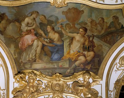 The Nymphs Offering Flowers to Psyche on the Threshold of the Palace of Amour by Charles Joseph Natoire