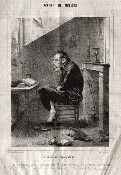 Scenes of Customs: The Embarrassing Problem... by Charles Joseph Traviès de Villers