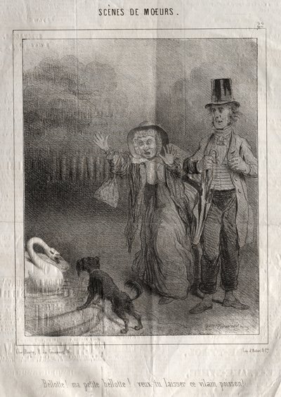 Scenes of Manners: Bellotte! My Little Bellote! Will You Leave That Ugly Fish! by Charles Joseph Traviès de Villers