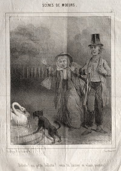 Scenes of Customs: Bellotte! My Little Bellote! Will You Leave That Ugly Fish! by Charles Joseph Traviès de Villers