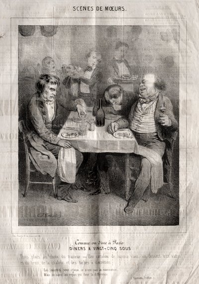 Scenes of Manners: How One Dines in Paris. Dinners at Twenty-Five Sous. Three Plates of the Traiteur