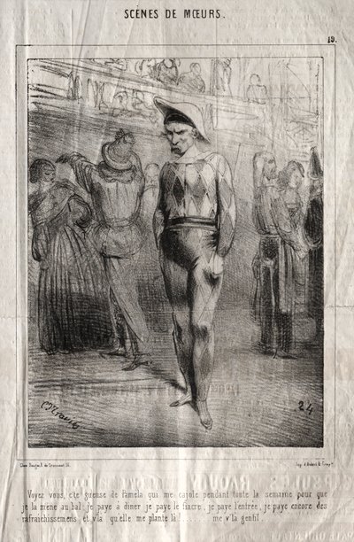 Scenes of Manners: See, that Pamela who flatters me all week to take her to the ball... by Charles Joseph Traviès de Villers