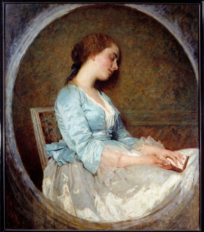 The Dream: Young Woman Sleeping on Her Book by Charles Joshua Chaplin