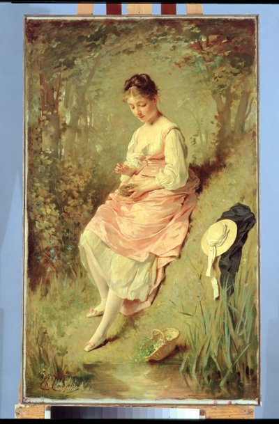 Young Girl with a Nest by Charles Joshua Chaplin