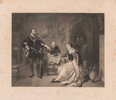 Signing of the Death Warrant of Lady Jane Grey by Charles Kennedy Burt