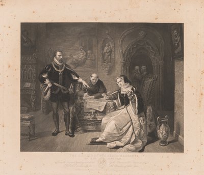 Signing of the Death Warrant of Lady Jane Grey by Charles Kennedy Burt