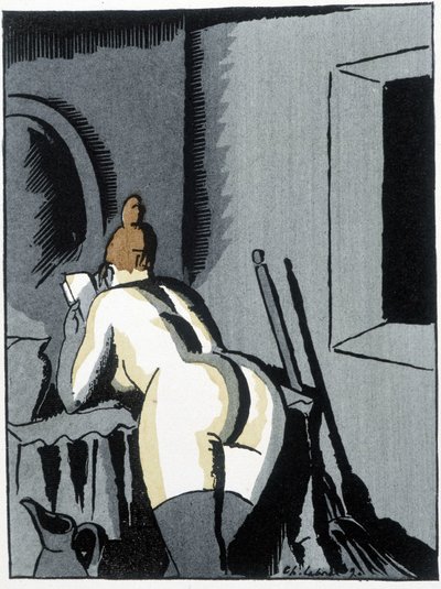 Naked Woman, Back, Reading - in 