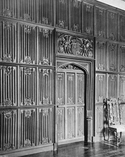 Panelling in the Long Gallery by Charles Latham