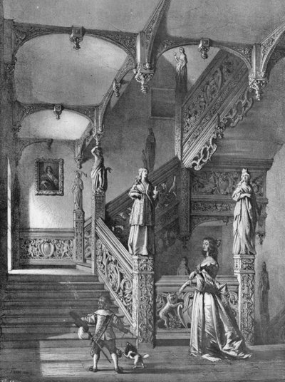 The Staircase as it Stood in the Old House at Aldermaston, Berks by Charles Latham