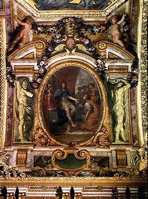 Patronage of the Arts in 1663, Ceiling Painting from the Galerie des Glaces by Charles Le Brun