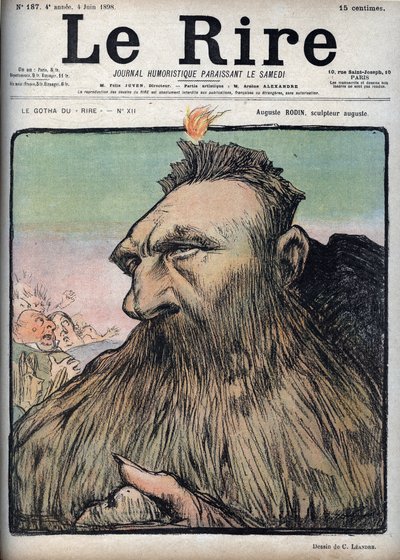 Auguste Rodin - Cartoon by Charles Leandre in Le Rire by Charles Leandre