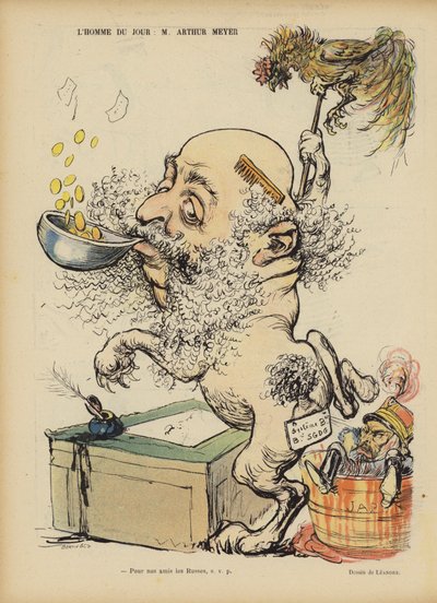 Caricature of French journalist Arthur Meyer (Illustration for Le Rire) by Charles Leandre