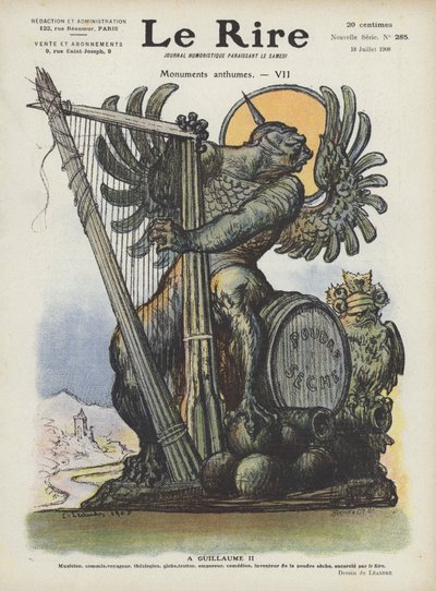 Caricature of Kaiser Wilhelm II of Germany. Illustration for Le Rire by Charles Leandre