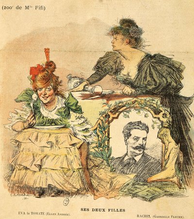 Cartoon for two hundredth replica of Mademoiselle Fifi, from novella by Guy de Maupassant by Charles Leandre