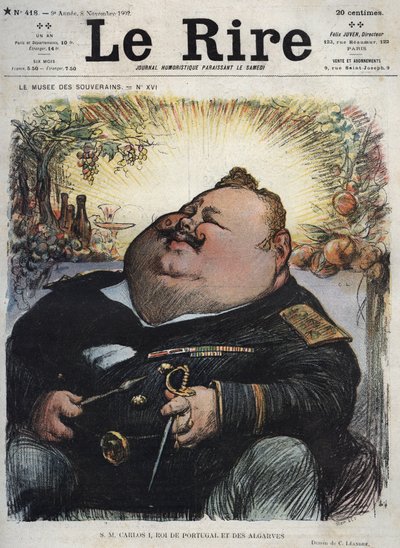 Charles I King of Portugal (1863-1908) - Caricature by Charles Leandre in 