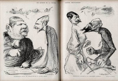 Dreyfus Case - The Actors of the Great Dreyfusian Comedy - Caricature by Charle by Charles Leandre