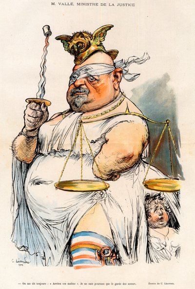 Ernest Valle - Minister of Justice in 1902 by Charles Leandre