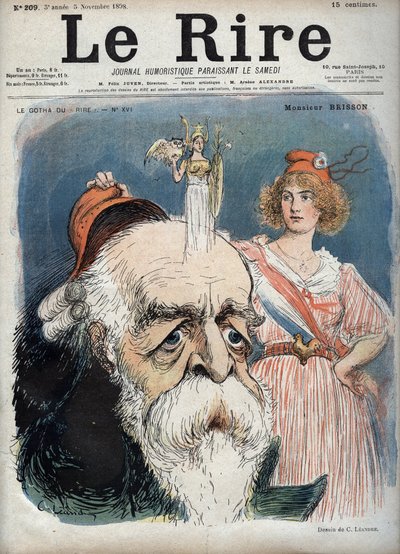 Eugene Henri Brisson, French lawyer, journalist and politician - Marianne lifts a red cap from Bresson
