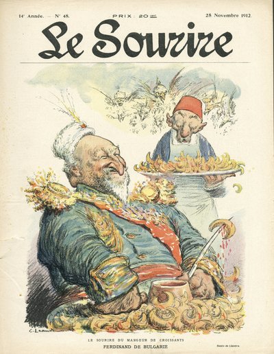 Illustration by Charles Leandre for the Cover of Le Smile, No. 48, 28/11/12 - The Smile of the Croissants Eater by Charles Leandre