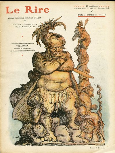Illustration of Charles Leandre (1862-1934) for the Cover of Le Rire, 07/12/07 - Augagneur Victor (1855-1931) - Statufication by Charles Leandre