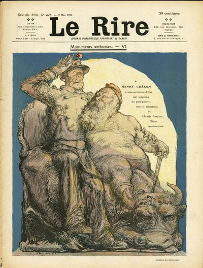 Illustration of Charles Leandre for the Cover of Le Rire, 09/05/08 - Armee - Vache, Cherie Henry by Charles Leandre
