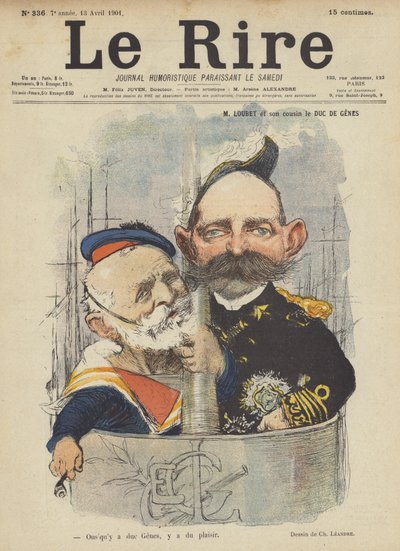 Loubet and his cousin the Duke of Genoa, Illustration for Le Rire by Charles Leandre