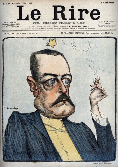M. Waldeck-Rousseau future emperor of the Moderes - Caricature by Charles Leandre in 