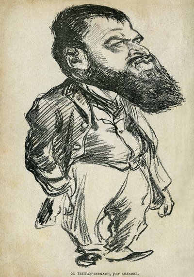 Portrait of Bernard Paul dit Tristan-Bernard (1866-1947), French writer and comedian. Cartoon by Charles Leandre (1862-1934), in 