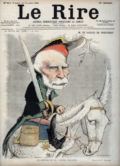 Portrait of Charles de Freycinet (Louis Charles de Saulces de Freycinet) (1828-1923), French politician and engineer - caricature by Charles Leandre in 