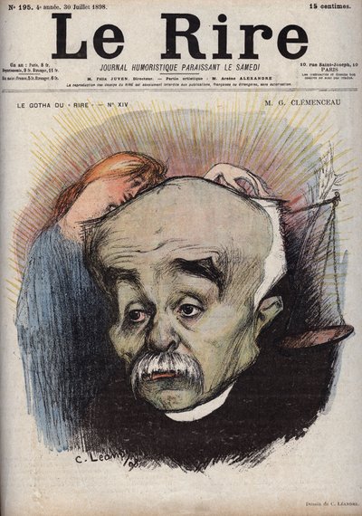 Portrait of Georges Clemenceau (1841-1929) - caricature by Charles Leandre in 