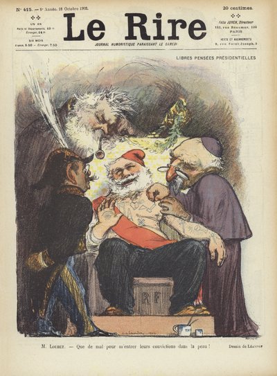 President Loubet of France being tattooed. Illustration for Le Rire by Charles Leandre