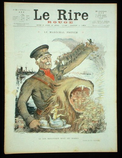 The British Lion Roars Men, front cover of Le Rire Rouge by Charles Leandre