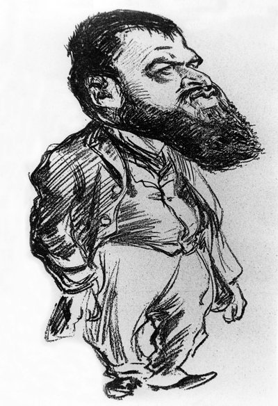 Tristan Bernard (1866-1947), French novelist and playwright, caricature by Charles Leandre by Charles Leandre