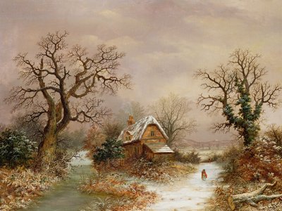 Little Red Riding Hood in the Snow, 19th Century by Charles Leaver