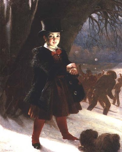 Returning from School, a Winter