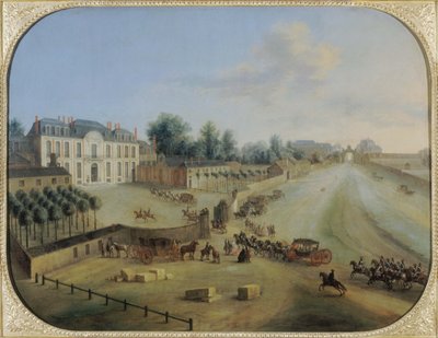 View of the Chateau de la Muette with the Arrival of King Louis XV, c.1738 by Charles Leopold Grevenbroeck