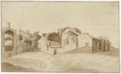 View of the Baths of Diocletian in Rome by Charles Louis Clerisseau