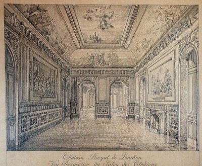 The Salon des Clodions at the Royal Palace of Laeken by Charles Louis Girault