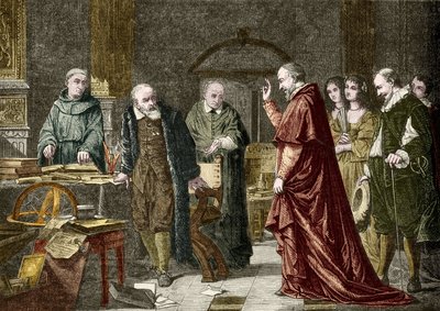 Captivity of Galileo Galilei, Italian astronomer (1564-1642), engraving after Charles Muller