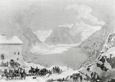 French Army of First Consul Napoleon Bonaparte at Great St Bernard Pass Hospice, May 20 by Charles Louis Lucien Muller