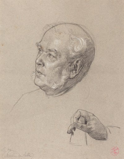 Head and Hand of a Man Throwing Dice by Charles Louis Lucien Muller
